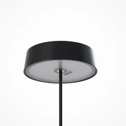 Lucande LED genopladelig bordlampe Tibia, sort, aluminium, USB, IP54