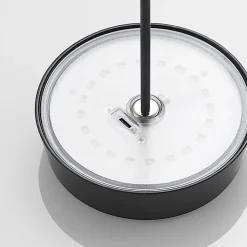 Lucande LED genopladelig bordlampe Tibia, sort, aluminium, USB, IP54