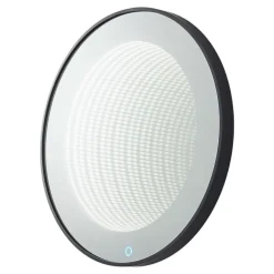 Lucande LED infinity-spejl Emire, sort, aluminium, CCT, IP44