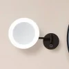 Lucande LED kosmetikspejl Fyria, sort, stål, CCT