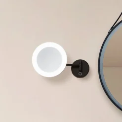 Lucande LED kosmetikspejl Fyria, sort, stål, CCT