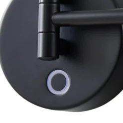 Lucande LED kosmetikspejl Fyria, sort, stål, CCT