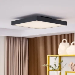 Lucande LED loftlampe Leicy, sort, 60 cm, RGBIC, CCT