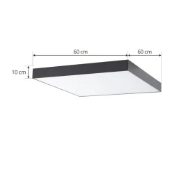 Lucande LED loftlampe Leicy, sort, 60 cm, RGBIC, CCT