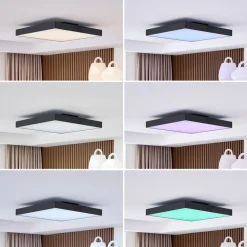 Lucande LED loftlampe Leicy, sort, 60 cm, RGBIC, CCT