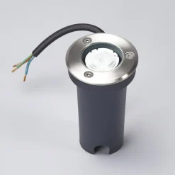 Lucande LED nedgravningslampe Kenan, Ø 7 cm, stål, IP67