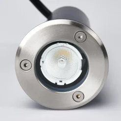 Lucande LED nedgravningslampe Kenan, Ø 7 cm, stål, IP67