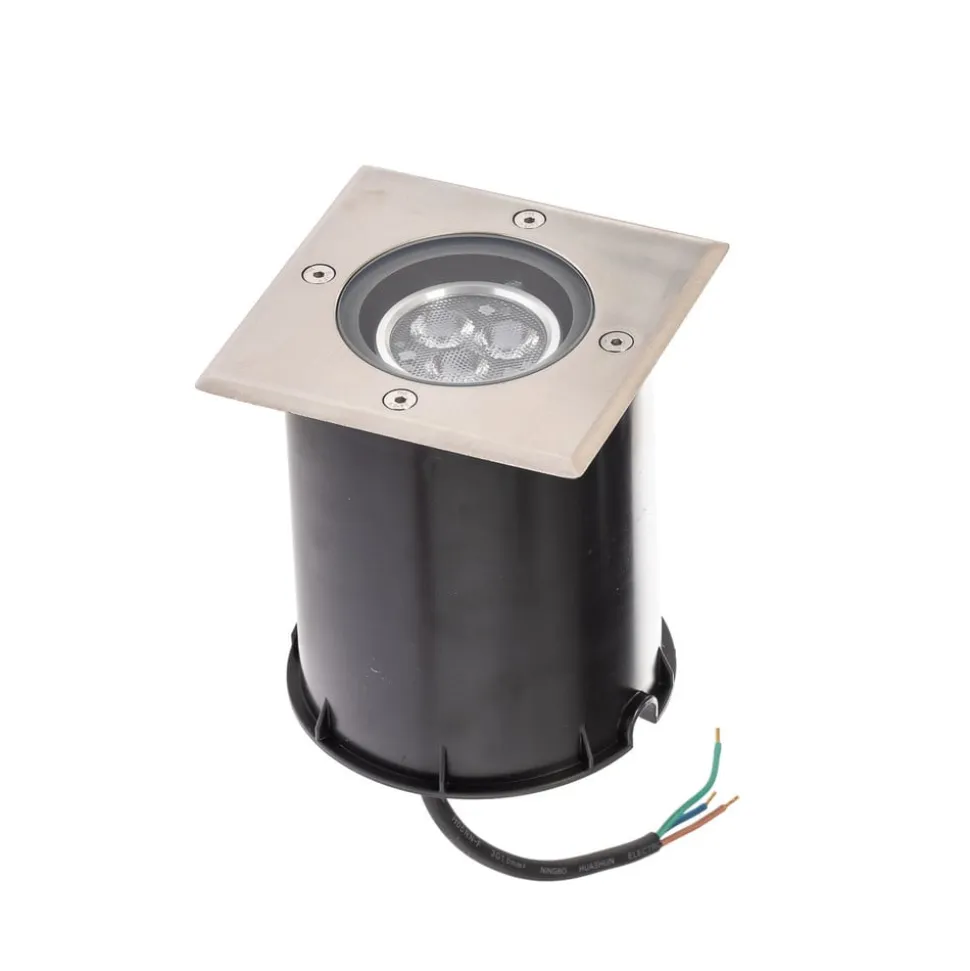 Lucande LED nedgravningslampe Jos, kantet, drejelig, IP67