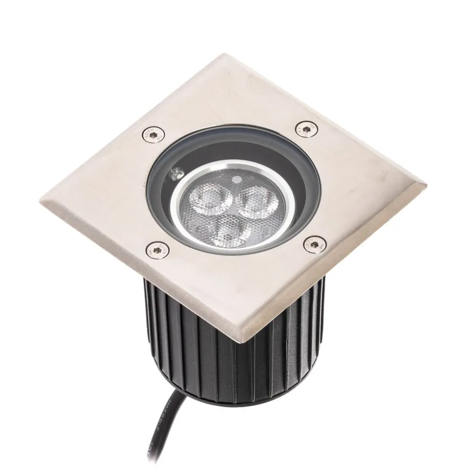 Lucande LED nedgravningslampe Jos, kantet, drejelig, IP67