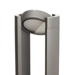 Lucande LED pullert Dylen, grå, metal, 80 cm, IP65