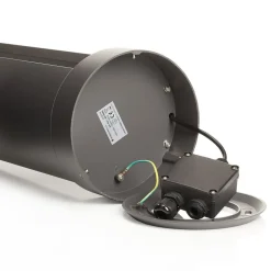 Lucande LED pullert Dylen, grå, metal, 80 cm, IP65