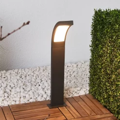 Lucande LED pullert Juvia, 60 cm, antracit, IP54