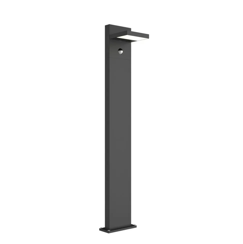 Lucande LED pullert Silvan, 100 cm, sensor, antracit