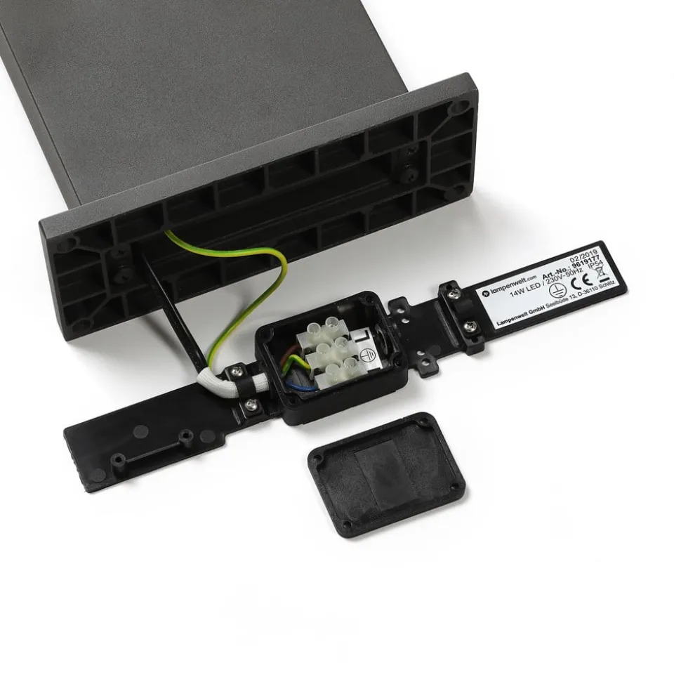 Lucande LED pullert Silvan, 65 cm, sensor, antracit