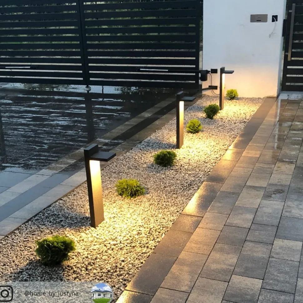 Lucande LED pullert Silvan, 65 cm, sensor, antracit