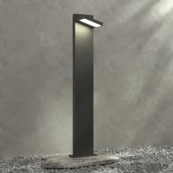 Lucande LED pullert Silvan, 100 cm, antracit, metal