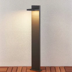 Lucande LED pullert Silvan, 100 cm, antracit, metal