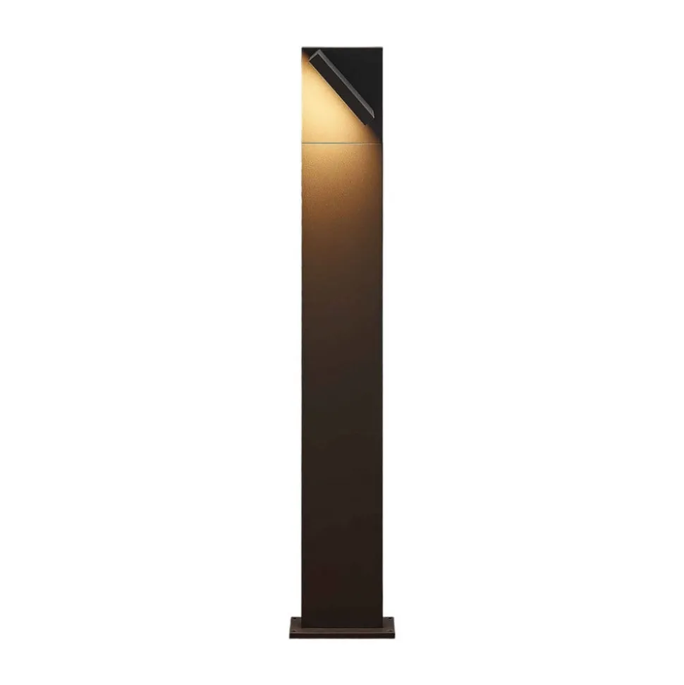 Lucande LED pullert Silvan, 100 cm, antracit, metal