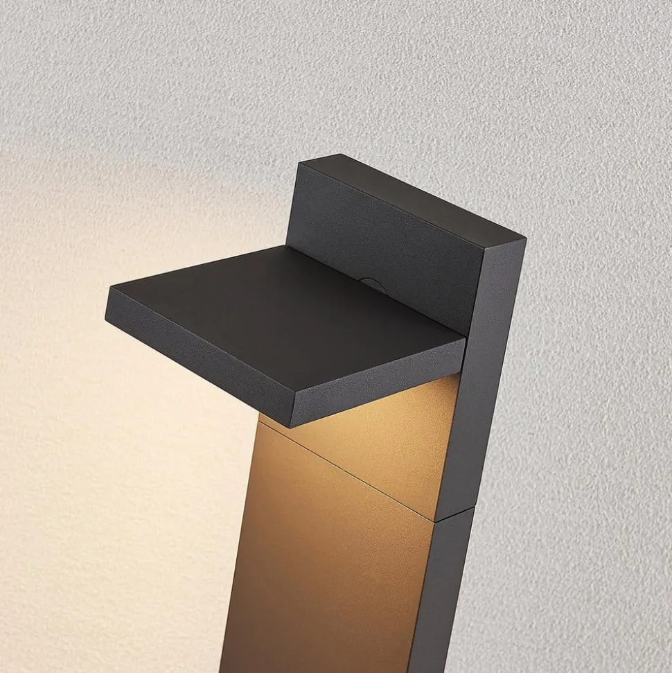 Lucande LED pullert Silvan, 100 cm, antracit, metal