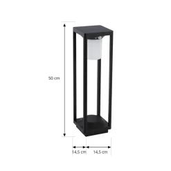 Lucande LED solcelle stibelysning Nilea, 50 cm, sort, sensor