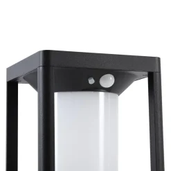 Lucande LED solcelle stibelysning Nilea, 50 cm, sort, sensor