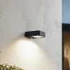 Lucande LED solcelle udendørs væglampe Dava, højde 5 cm, sensor