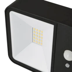 Lucande LED solcelle udendørs væglampe Dava, højde 5 cm, sensor
