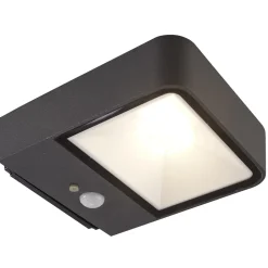 Lucande LED solcelle udendørs væglampe Dava, højde 5 cm, sensor