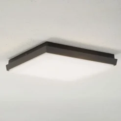 Lucande LED udendørs loftlampe Amra, 30 cm, kantet, antracit