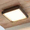 Lucande LED udendørs loftlampe Birta, mørkegrå, 27 cm, IP54