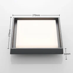 Lucande LED udendørs loftlampe Birta, mørkegrå, 27 cm, IP54