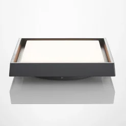 Lucande LED udendørs loftlampe Birta, mørkegrå, 27 cm, IP54