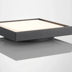 Lucande LED udendørs loftlampe Birta, mørkegrå, 27 cm, IP54