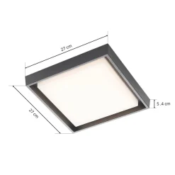Lucande LED udendørs loftlampe Birta, mørkegrå, 27 cm, IP54