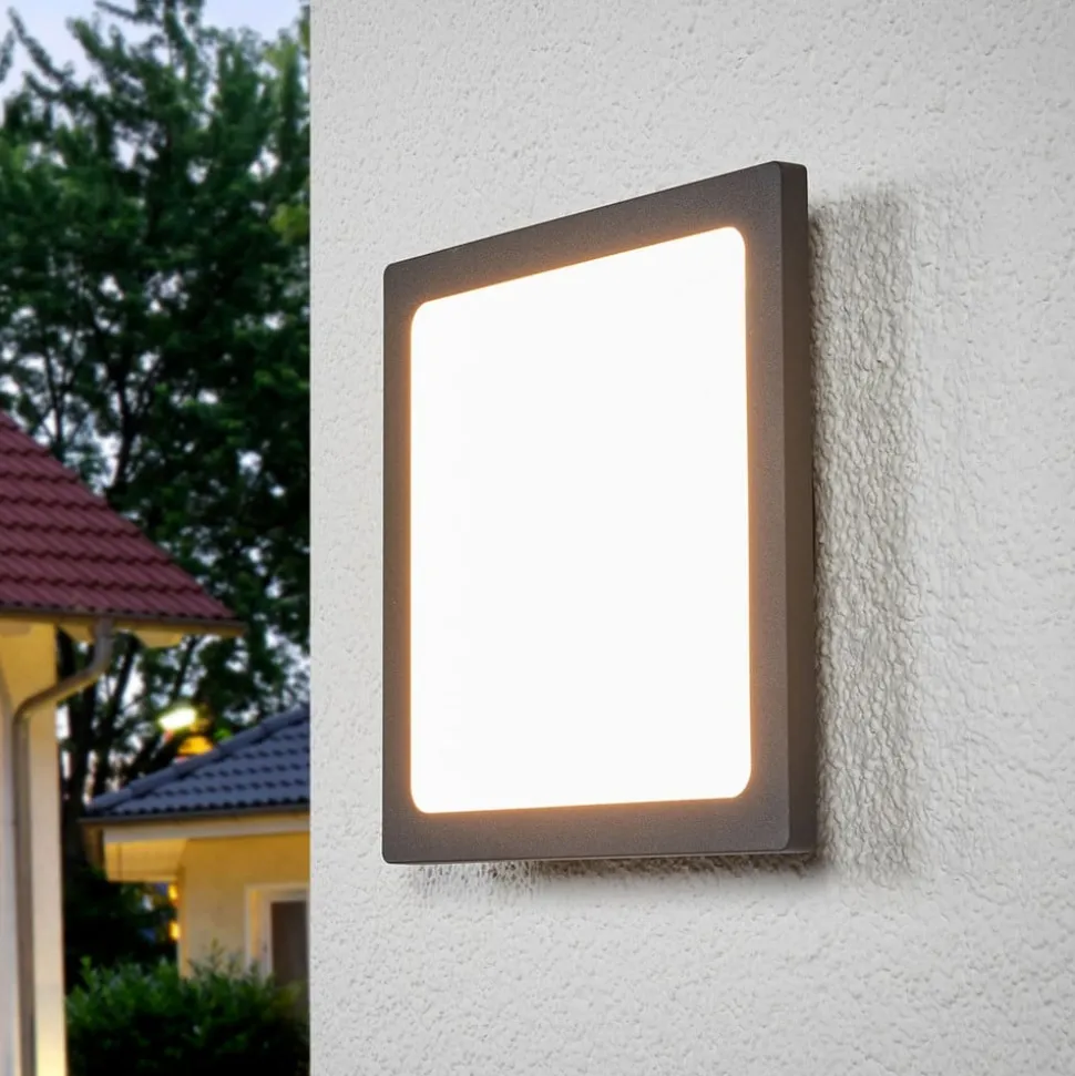 Lucande LED udendørs loftlampe Mabella, 23 cm, sensor, IP65