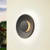 Lucande LED udendørs væglampe Kayana, sort, aluminium, 24 cm