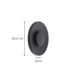 Lucande LED udendørs væglampe Kayana, sort, aluminium, 24 cm