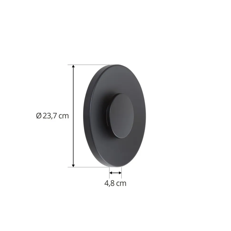 Lucande LED udendørs væglampe Kayana, sort, aluminium, 24 cm
