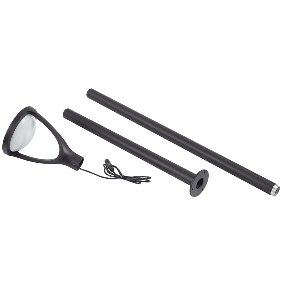 Lucande LED udendørslampe Filor, sort, aluminium, 250 cm