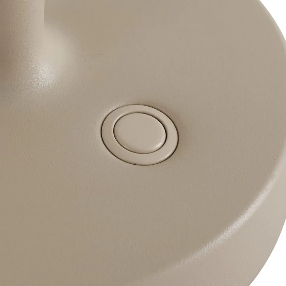 Lucande LED-batteridrevet lysestage Lea, vase, beige, 28 cm