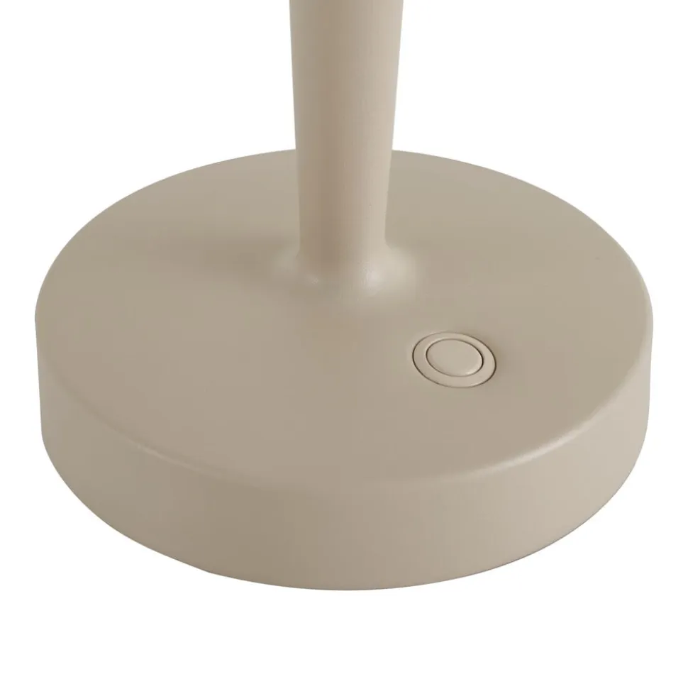 Lucande LED-batteridrevet lysestage Lea, vase, beige, 28 cm