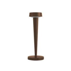 Lucande LED-batteridrevet lysestage Lea, vase, mørkebrun, 28 cm