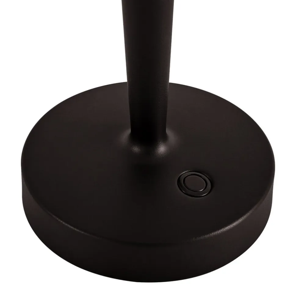 Lucande LED-batteridrevet lysestage Lea, vase, mørkebrun, 28 cm