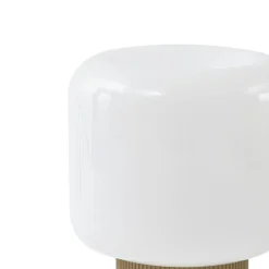 Lucande LED-batteridrevet bordlampe Katrin Palme, beige, glas