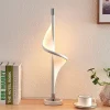 Lucande LED-bordlampe Edano, 60 cm, hvid, tekstil, dæmpbar