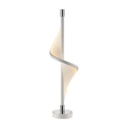 Lucande LED-bordlampe Edano, 60 cm, hvid, tekstil, dæmpbar