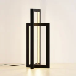 Lucande LED-bordlampe Hylda, højde 42 cm, sort, aluminium