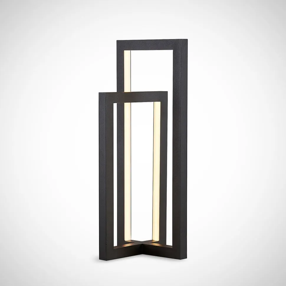 Lucande LED-bordlampe Hylda, højde 42 cm, sort, aluminium