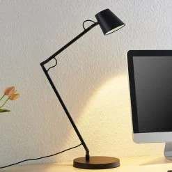 Lucande LED-bordlampe Tarris, højde 46 cm, sort