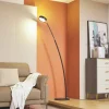 Lucande LED-buelampe Boga, sort, metal, dæmpbar